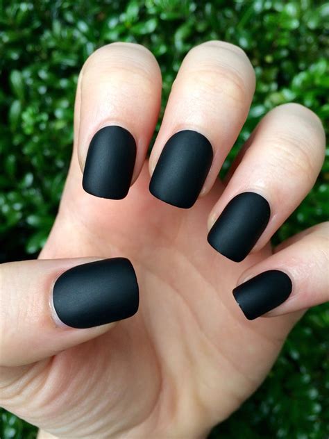 Zwarte matte nagels matte nagels zwarte matte nepnagels | Etsy