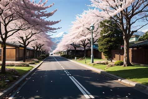 Premium AI Image | cherry blossom in japan street