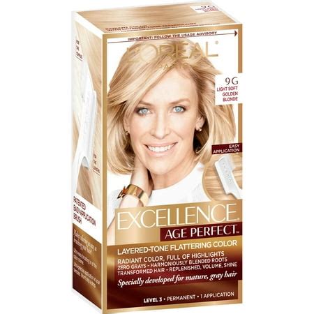 L'Oreal Paris Age Perfect Permanent Hair Color, 9G Light Soft Golden Blonde, 1 kit - Walmart.com