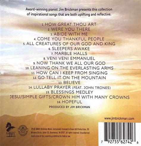 Blessed – Songs of Inspiration – CD - Jim Brickman Music