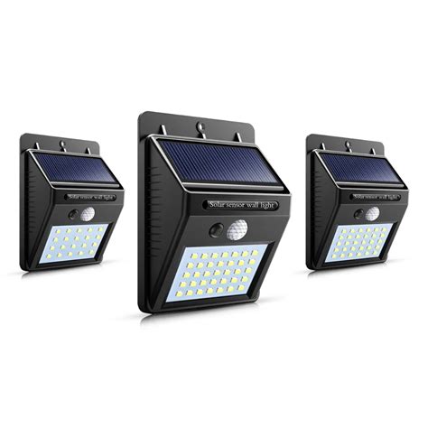 Waterproof LED Path Lights Solar Panel Charging Wall Lamp 8 35LEDS High Bright Luz Solar Light ...