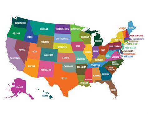 50 US States List — Alphabetical Order (Word, PDF, Excel)