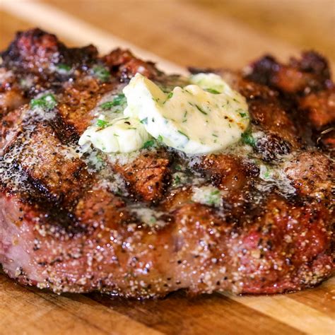 Reverse Seared Ribeye with Herb Butter | recteq