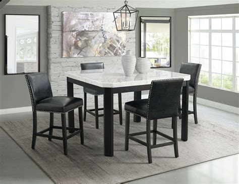 Francesca Counter Height Dining Room Set w/ Meridian Black Chairs by ...