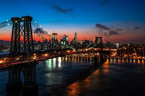 Download New York USA City Night Bridge Man Made Williamsburg Bridge HD ...