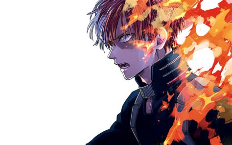 Shoto Todoroki Fiery HD Wallpaper - My Hero Academia