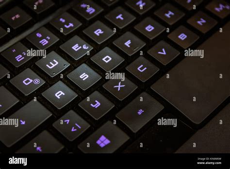 WASD Gaming Keyboard Computer Video Games Blue Accents Black Keys Stock Photo - Alamy