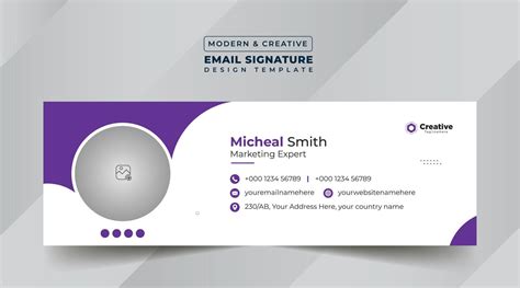 Email Signature Template Design 11431018 Vector Art at Vecteezy