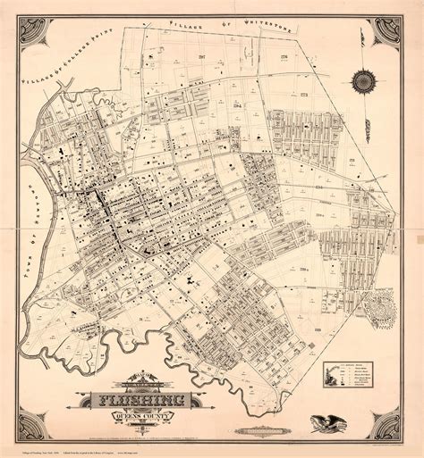 NY 1894 - Old Map of Flushing, Queens - Old Map Reprint NYC Small Areas ...