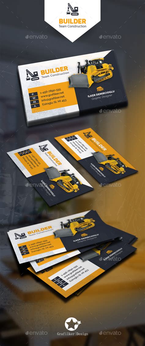 Construction Business Card Templates by grafilker | GraphicRiver