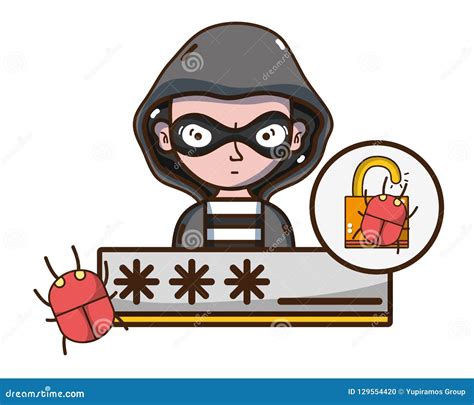 Hacker. Cartoon Series Vector Illustration | CartoonDealer.com #11785452