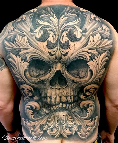 Skull with Filigree by Pepper : Tattoos