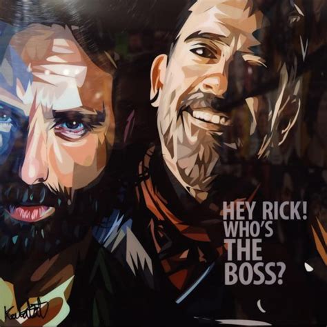 Rick & Negan (The Walking Dead) Inspired Plaque Mounted Poster "Hey"