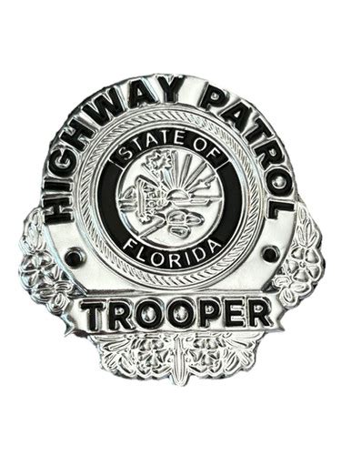 Florida Highway Patrol Shiny Flexible State Trooper Badge PVC Rubber ...