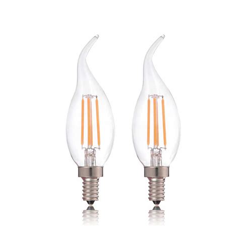 Dimmable LED Filament Candelabra Bulbs – 4W – CA10 – 5 Star Lighting ...