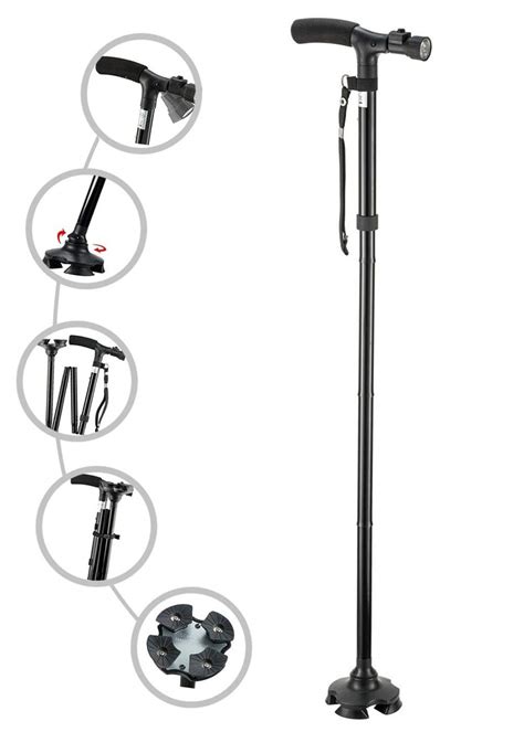 Buy Folding Cane with Led Light, Adjustable Canes and Walking Sticks for Disabled and Elderly ...