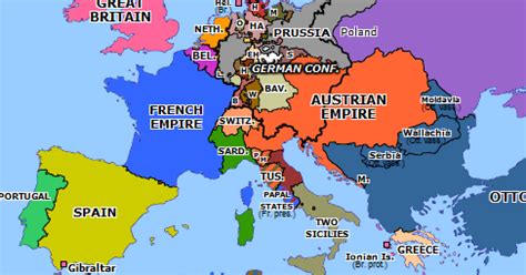 Second French Empire | Historical Atlas of Europe (2 December 1852) | Omniatlas