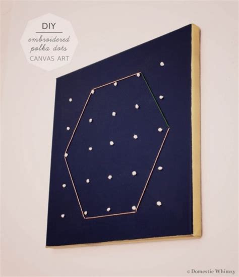 DIY Embroidered Polka Dots Wall Art - Shelterness