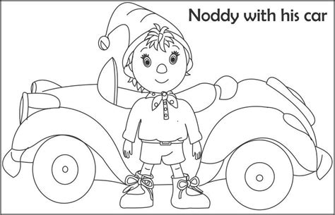 Noddy the taxi driver coloring page for kids