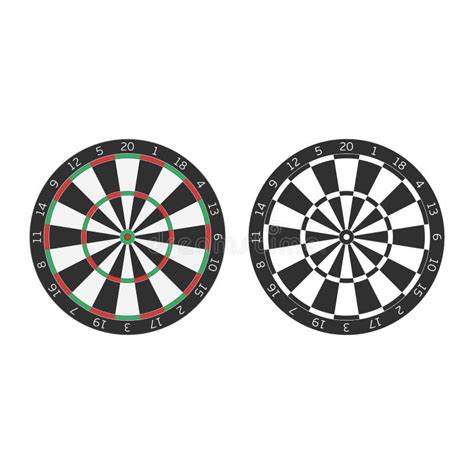 Dart Boards with Colored Steel Darts on Green Background Stock Vector - Illustration of center ...