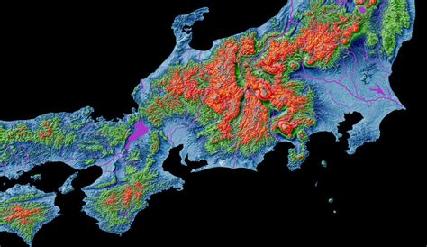 Elevation map of Japan high resolution digital print map | Etsy