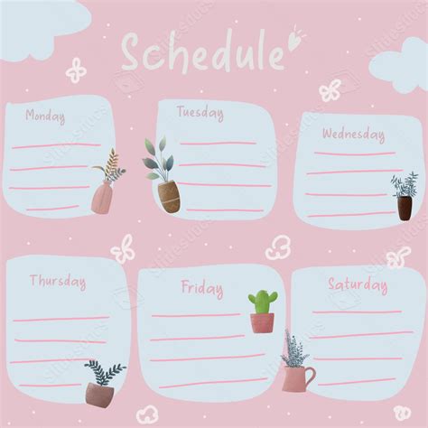 Schedule Reminder Pad Ebook Printable Cartoon Cute Word Template And ...