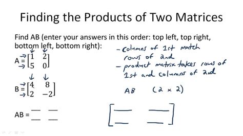 Products of Two Matrices - Example 1 ( Video ) | Algebra | CK-12 Foundation