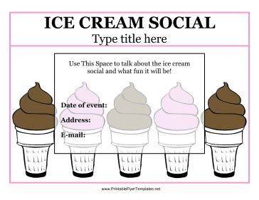 Flyer For Ice Cream Social