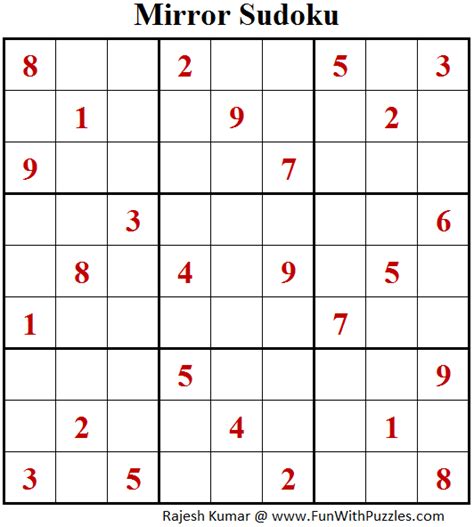 Mirror Sudoku (Fun With Sudoku #175)