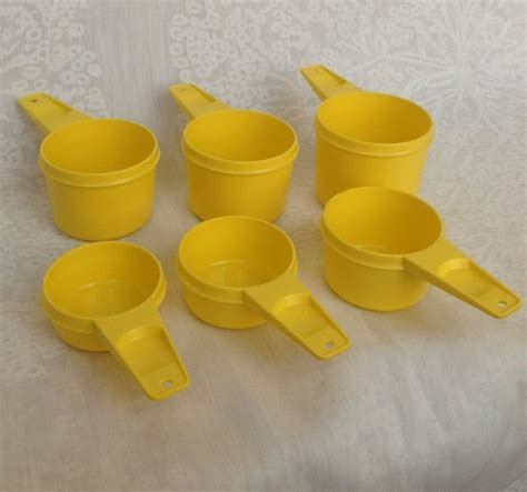 Tupperware Yellow Measuring Cups Vintage Full Set 6 Pieces | Plastic ...