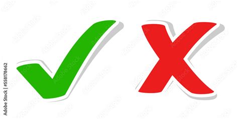 green tick and red cross mark Stock Vector | Adobe Stock