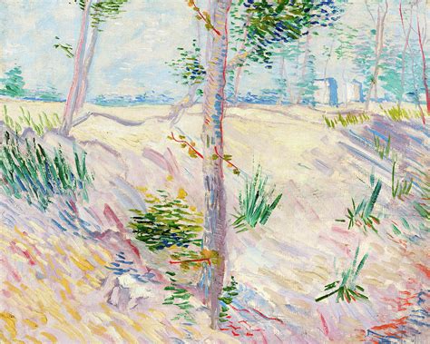 Bank with trees spring Painting by Vincent Van Gogh - Pixels