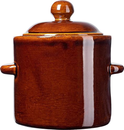 KADAX Stoneware Pot, Dense Ceramic Pot with Lid, Dishwasher Safe Stoneware Pot, Handmade Ceramic ...