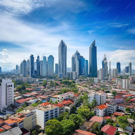 Premium AI Image | aerial view of jakarta downtown skyline with high ...