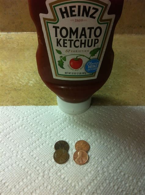 Cleaned my pennies for our Disney trip! This is before & after cleaning using ketchup and a ...