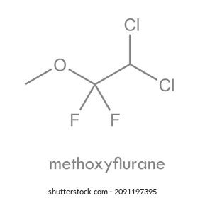 Methoxyflurane Structure Inhalational Anesthetic Pain Relieving Stock Vector (Royalty Free ...