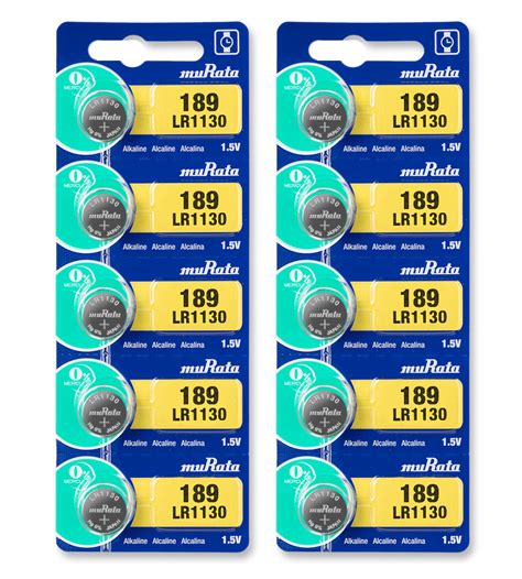 Murata LR1130 Battery 1.55V Alkaline Button Cell (10 Batteries) - Walmart.com - Walmart.com