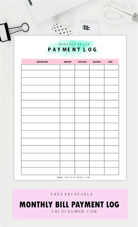 FREE Printable Monthly Bills Organizer | Bill organization printables, Bill payment organization ...