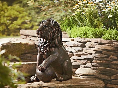 30in Lion Statue - Outdoor Living - Outdoor Decor - Lawn Ornaments ...