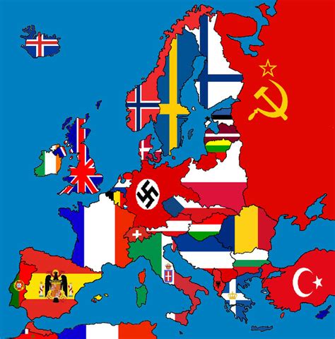 Flag map of Europe (1938) by DinoSpain on DeviantArt