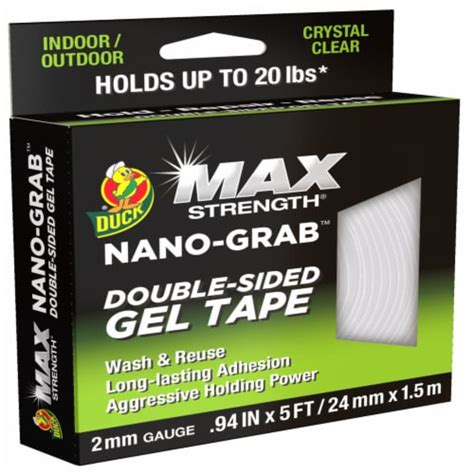 Duck Max Strength® Nano Grab Double Sided Gel Tape, 0.94 x 5ft - Dillons Food Stores