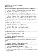 Data Science Masters Syllabus: Pathway Courses, Core Courses, | Course Hero