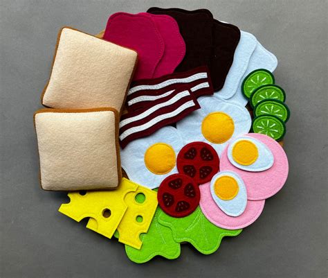 Breakfast Set / Handmade Felt Play Food for Kids / Pretend Play / Montessori Educational Kitchen ...