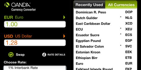 Oanda Currency Converter Calculates Exchange Rates for iPhone