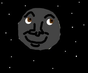 black moon-face emoji - Drawception