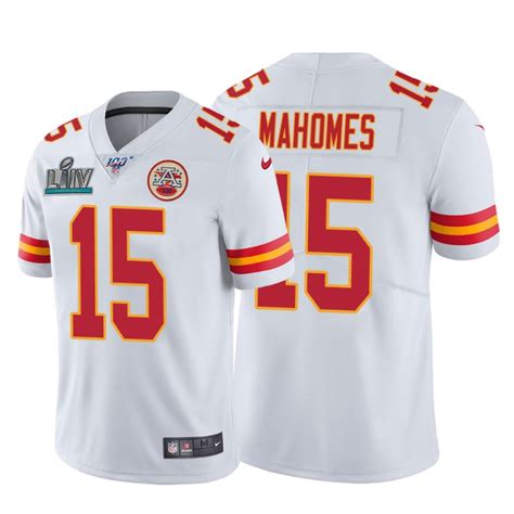 Patrick Mahomes #15 Kansas City Chiefs White Super Bowl LIV Vapor Limited Jersey