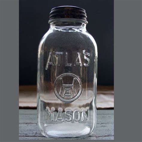 Atlas MASON JAR Large Canning JAR Square Hazel Atlas H Over A | Etsy | Mason jars, Large mason ...