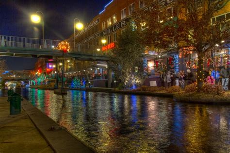 OKC River Walk Lights HDR | River walk, Scenery, Oklahoma city