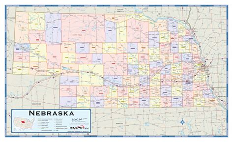 Nebraska Wall Map With Counties By Map Resources Mapsales | Images and Photos finder