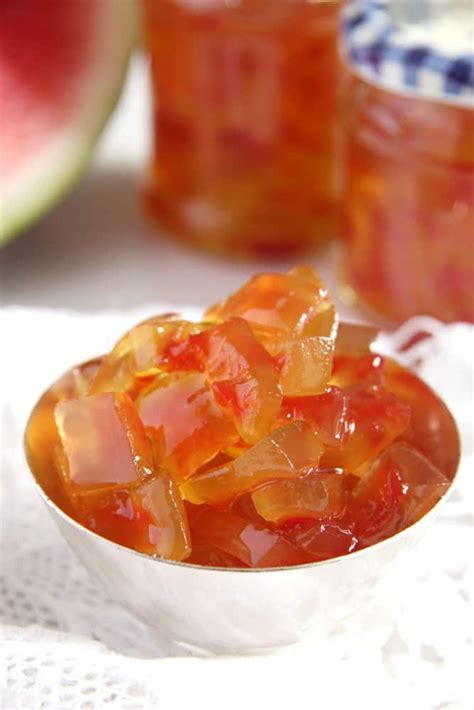 Watermelon Rind Jam or Candied Watermelon Rind in Syrup